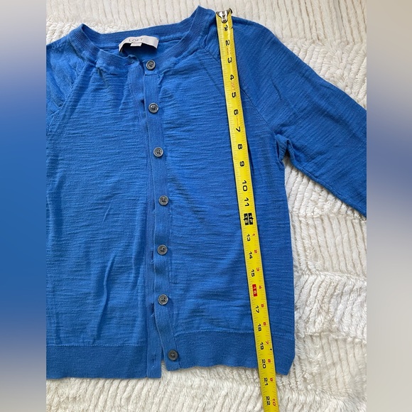 LOFT 3/4 Sleeve Blue Button Down Cardigan - XXS - Picture 5 of 9